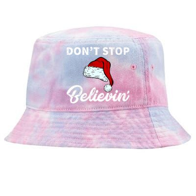 Don't Stop Believing Santa Hat Tie-Dyed Bucket Hat