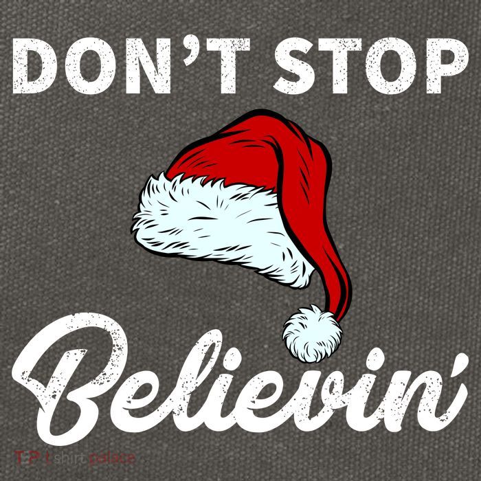 Don't Stop Believing Santa Hat Cotton Canvas Backpack