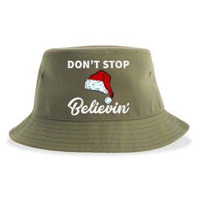 Don't Stop Believing Santa Hat Sustainable Bucket Hat