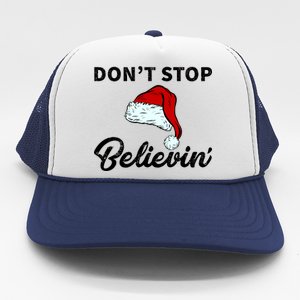 Don't Stop Believing Santa Hat Trucker Hat