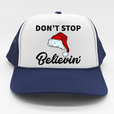 Don't Stop Believing Santa Hat Trucker Hat