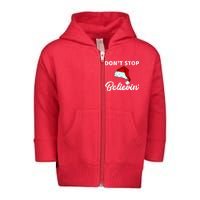 Don't Stop Believing Santa Hat Toddler Zip Fleece Hoodie