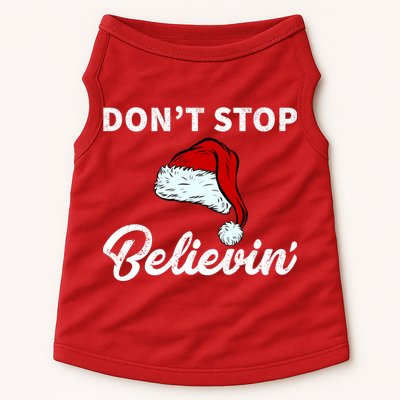 Don't Stop Believing Santa Hat Doggie Tank