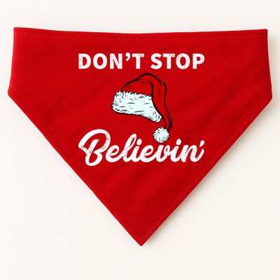 Don't Stop Believing Santa Hat USA-Made Doggie Bandana