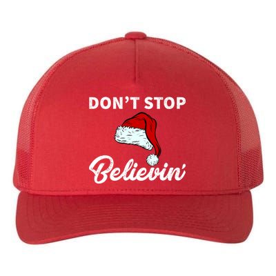 Don't Stop Believing Santa Hat Yupoong Adult 5-Panel Trucker Hat