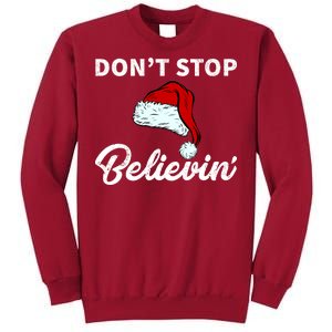 Don't Stop Believing Santa Hat Tall Sweatshirt