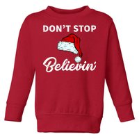 Don't Stop Believing Santa Hat Toddler Sweatshirt