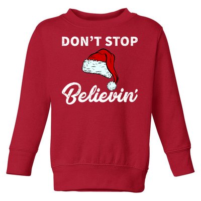 Don't Stop Believing Santa Hat Toddler Sweatshirt