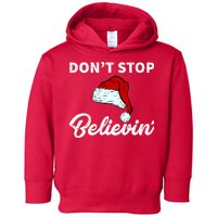 Don't Stop Believing Santa Hat Toddler Hoodie