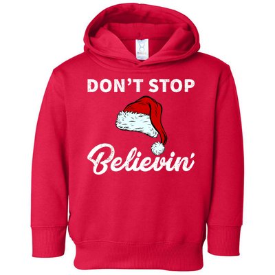 Don't Stop Believing Santa Hat Toddler Hoodie