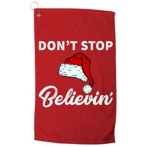 Don't Stop Believing Santa Hat Platinum Collection Golf Towel