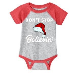 Don't Stop Believing Santa Hat Infant Baby Jersey Bodysuit