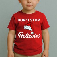 Don't Stop Believing Santa Hat Toddler T-Shirt