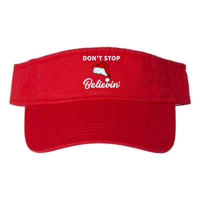 Don't Stop Believing Santa Hat Valucap Bio-Washed Visor