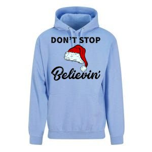 Don't Stop Believing Santa Hat Unisex Surf Hoodie