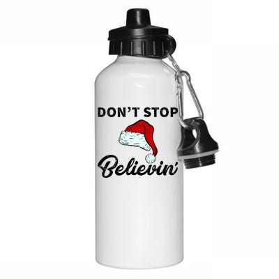 Don't Stop Believing Santa Hat Aluminum Water Bottle 