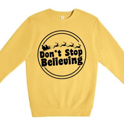 Don't Stop Believing Santa Sleigh Christmas Premium Crewneck Sweatshirt