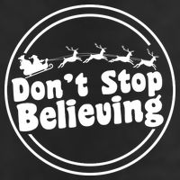 Don't Stop Believing Santa Sleigh Christmas 7 Panel Mesh Trucker Snapback Hat