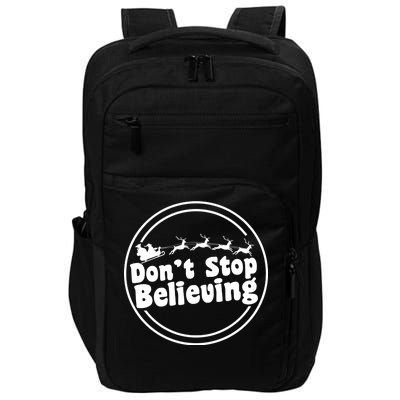 Don't Stop Believing Santa Sleigh Christmas Impact Tech Backpack