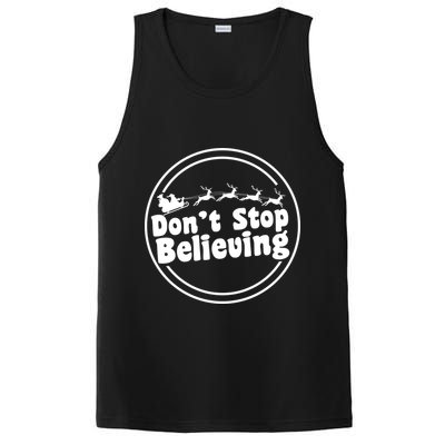 Don't Stop Believing Santa Sleigh Christmas PosiCharge Competitor Tank