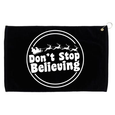 Don't Stop Believing Santa Sleigh Christmas Grommeted Golf Towel