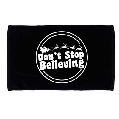 Don't Stop Believing Santa Sleigh Christmas Microfiber Hand Towel