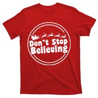 Don't Stop Believing Santa Sleigh Christmas T-Shirt