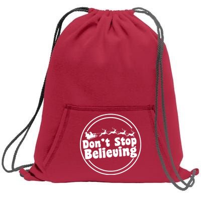 Don't Stop Believing Santa Sleigh Christmas Sweatshirt Cinch Pack Bag