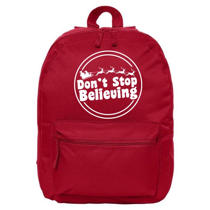 Don't Stop Believing Santa Sleigh Christmas 16 in Basic Backpack