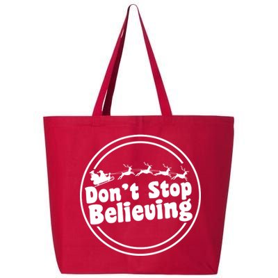 Don't Stop Believing Santa Sleigh Christmas 25L Jumbo Tote