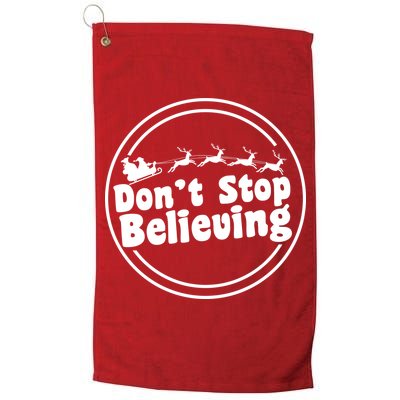 Don't Stop Believing Santa Sleigh Christmas Golf Towel