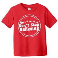 Don't Stop Believing Santa Sleigh Christmas Toddler T-Shirt