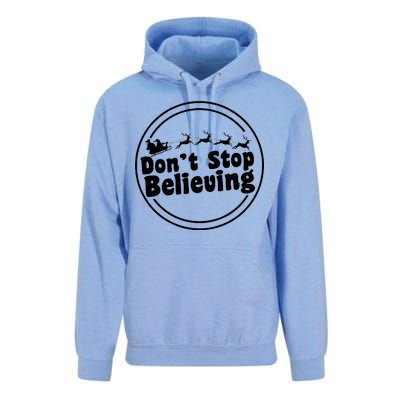 Don't Stop Believing Santa Sleigh Christmas Unisex Surf Hoodie