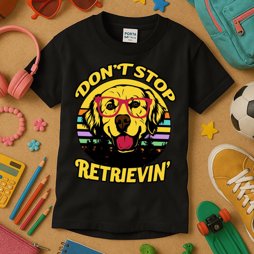 Don't Stop Retrievin' Kids T-Shirt