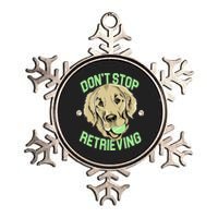 Don't Stop Retrieving Funny Golden Retriever Metallic Star Ornament