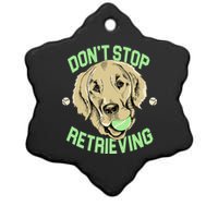 Don't Stop Retrieving Funny Golden Retriever Ceramic Star Ornament