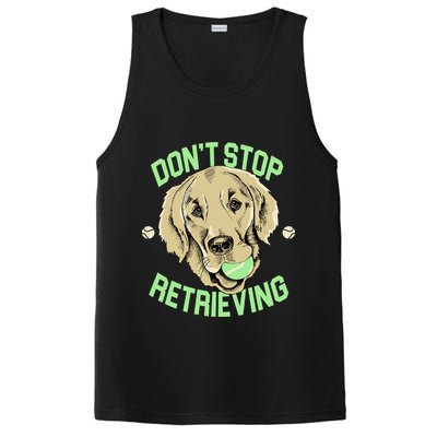 Don't Stop Retrieving Funny Golden Retriever PosiCharge Competitor Tank