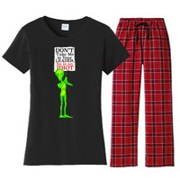 Don't Take Me To Your Leader Idiot Funny Alien Women's Flannel Pajama Set