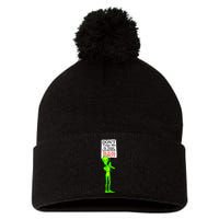 Don't Take Me To Your Leader Idiot Funny Alien Pom Pom 12in Knit Beanie