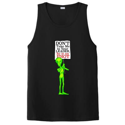 Don't Take Me To Your Leader Idiot Funny Alien PosiCharge Competitor Tank