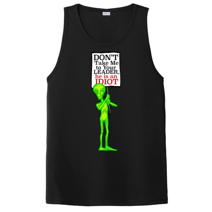 Don't Take Me To Your Leader Idiot Funny Alien PosiCharge Competitor Tank