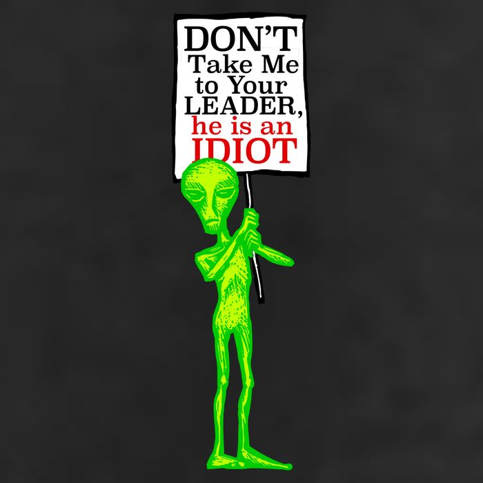 Don't Take Me To Your Leader Idiot Funny Alien Trucker Hat