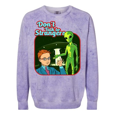 Don't Talk To Strangers Retro Vintage Colorblast Crewneck Sweatshirt