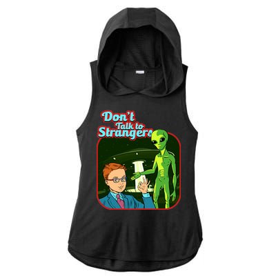 Don't Talk To Strangers Retro Vintage Ladies PosiCharge Tri-Blend Wicking Draft Hoodie Tank