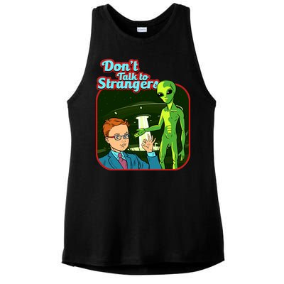 Don't Talk To Strangers Retro Vintage Ladies PosiCharge Tri-Blend Wicking Tank