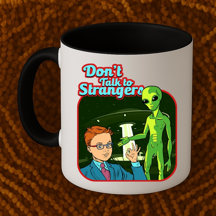 Don't Talk To Strangers Retro Vintage Mug