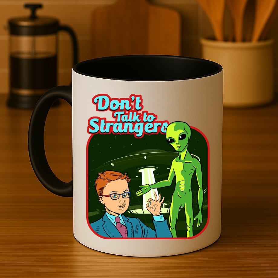 Don't Talk To Strangers Retro Vintage Mug