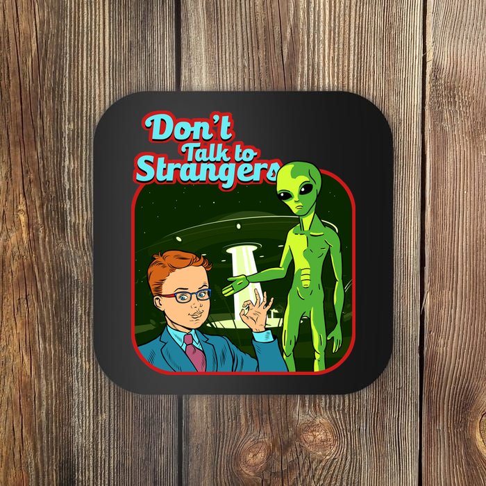 Don't Talk To Strangers Retro Vintage Coaster