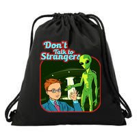 Don't Talk To Strangers Retro Vintage Drawstring Bag