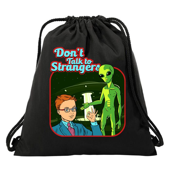 Don't Talk To Strangers Retro Vintage Drawstring Bag